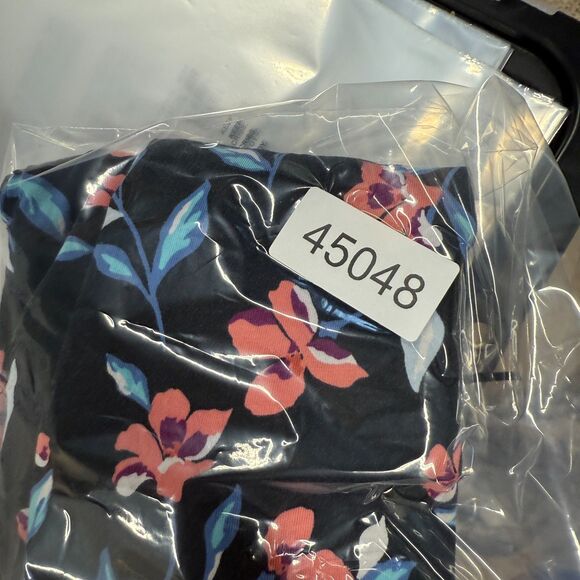 Lands' End Dress Women M Medium Black Floral Shift Short V-Neck Sleeveless - Picture 7 of 7